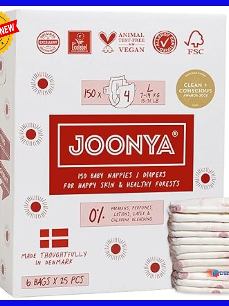 Size 4 L Disposable Diapers, 150 Count, Eco-Friendly, Overnight Use